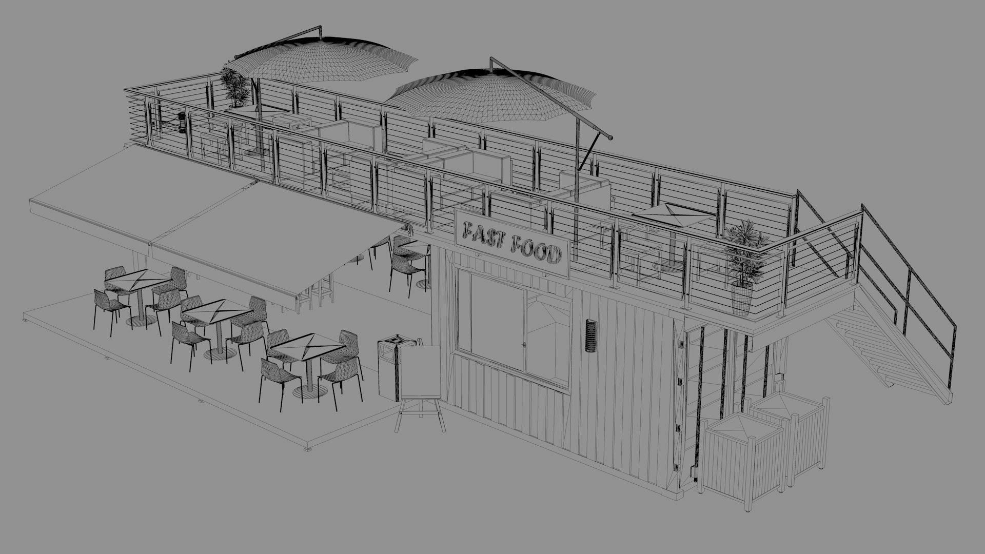 Fast Food Stand 3D model https://p.turbosquid.com/ts-thumb/Jd/aEBK5Q/jV/wire2/png/1656427820/1920x1080/fit_q87/67b086b0f75c247a7008302b8dbbd8f9aa37a464/wire2.jpg