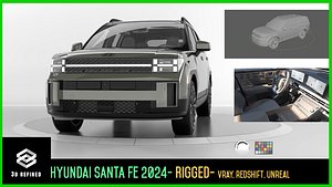 3D Hyundai Santa Fe 2024 -highres-Rigged and Render Ready model
