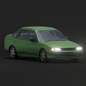 Low Poly Sedan Car 3D