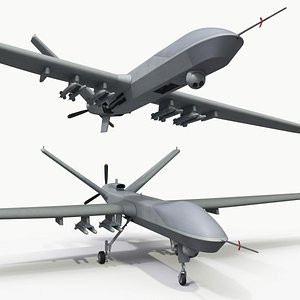 CAIG Wing Loong II Military Drone Vehicle Rigged for Maya model