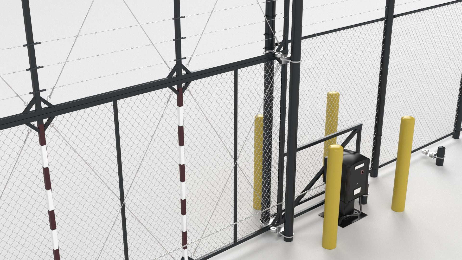 3D Industrial Gate Fance - TurboSquid 1744189