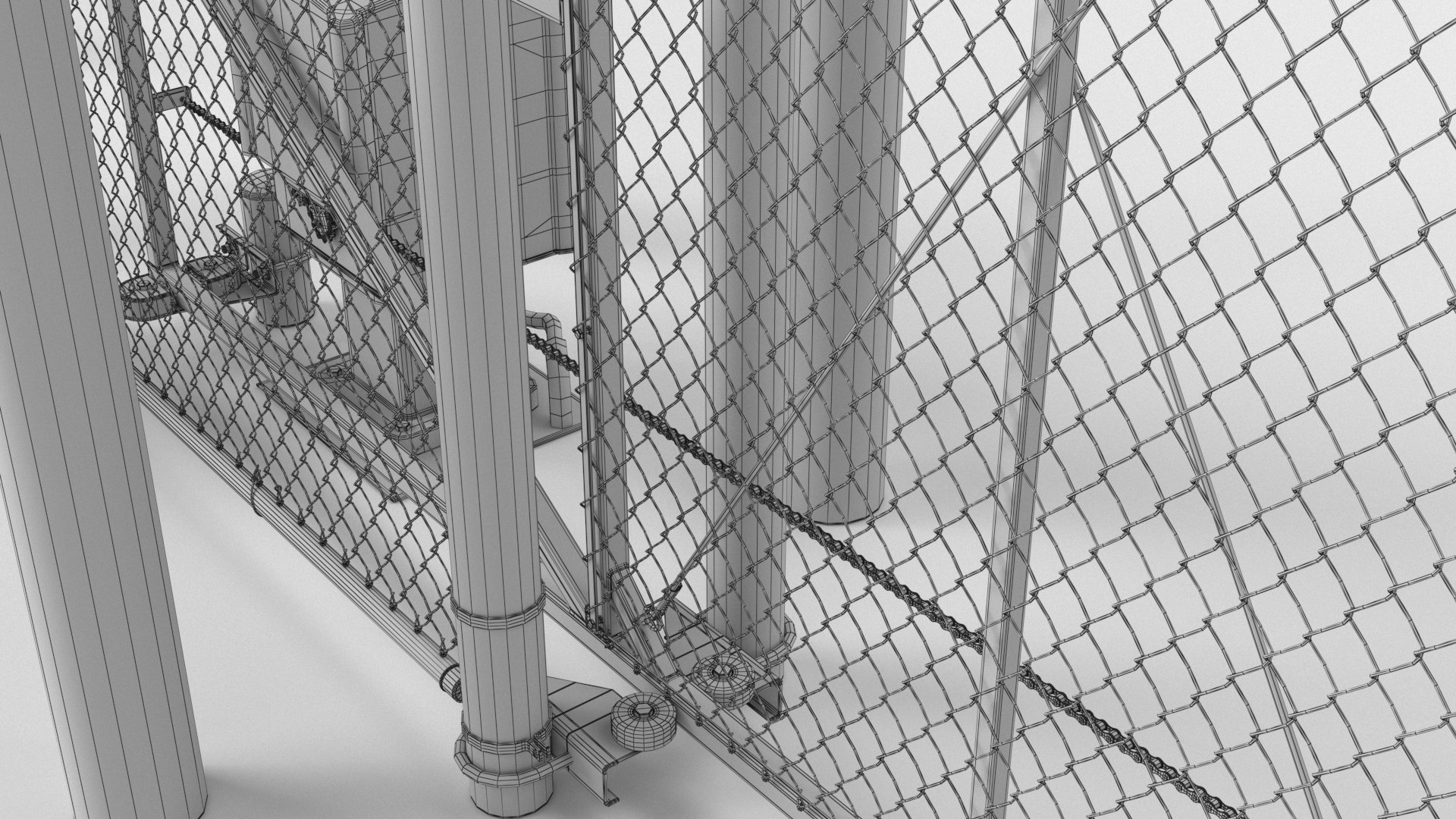 3D Industrial Gate Fance - TurboSquid 1744189