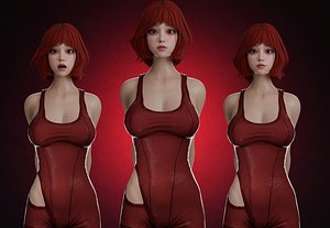 Lian Stylized Female Character Game Ready PBR Blender 3D model