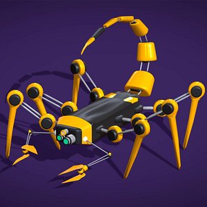 Robotic Scorpion - Mechanical Low poly - Stylized Camera Robot