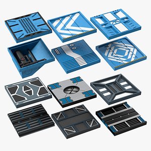 3D Fantastic Ceiling Panels Collection model