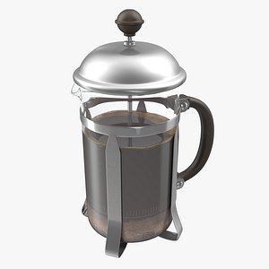 3d model of french press coffee pot