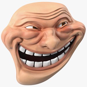 Trollface White 3D Model $24 - .3ds .blend .c4d .fbx .max .ma .lxo .obj -  Free3D