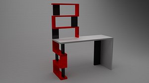 3D table shelves low-poly model