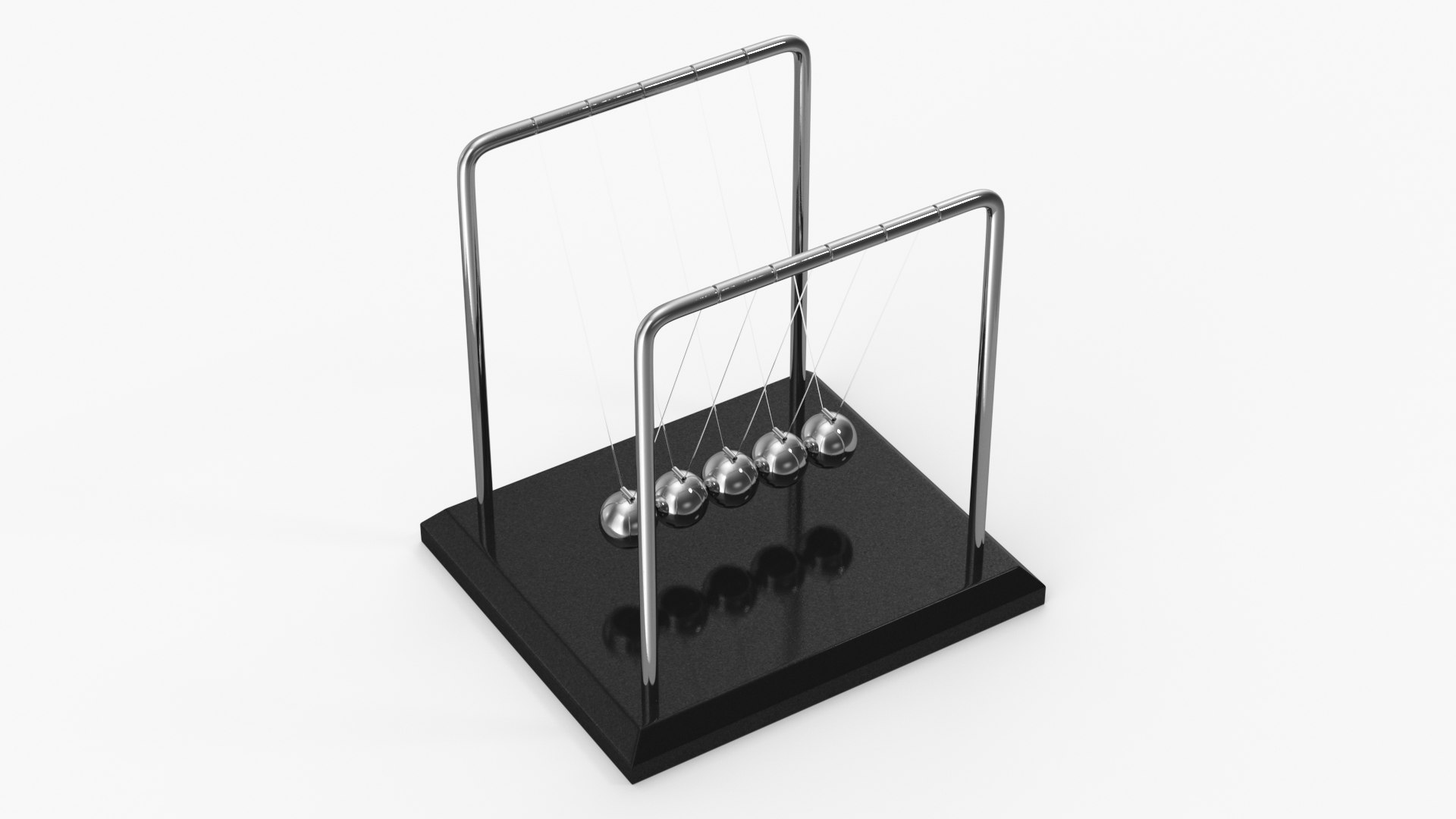 Newtons Cradle Executive Desk Toy 3D model preview