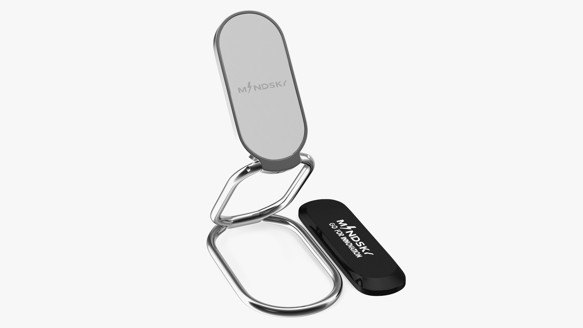 Foldable Cell Phone Stand for Desk Silver 3D model preview