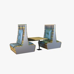 seating cafe booth 3D model