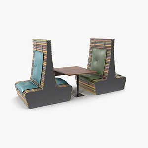 seating cafe booth 3D model