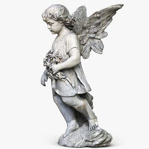 statue angel girl 3d 3ds