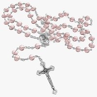 Religious Rosary Beads with Crucifix Pink