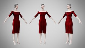 Dress 14 Burgundy Velvet With Design