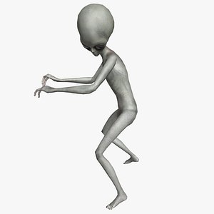 Super-Realistic Grey Alien 3D Animation - Zombie Scream