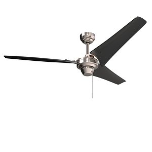 Almadale Brushed Nickel Pull Chain Ceiling Fan PBR model