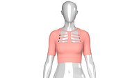 Girls Short-Sleeve Cutout Crop Top