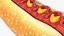 Hot Dog with Ketchup Mustard Zigzag