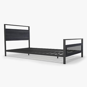 furniture bed wooden rattan design black