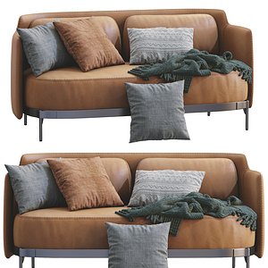 Minotti Tape Leather Sofa 3D model