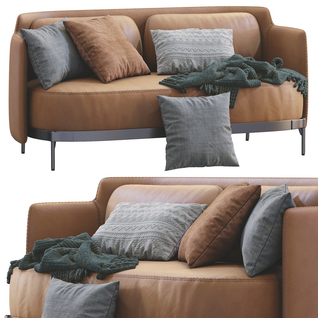 Minotti Tape Leather Sofa 3D model - TurboSquid 1750242