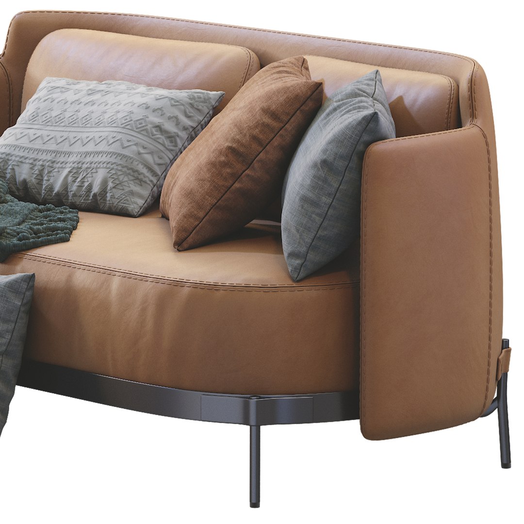 Minotti Tape Leather Sofa 3D model - TurboSquid 1750242