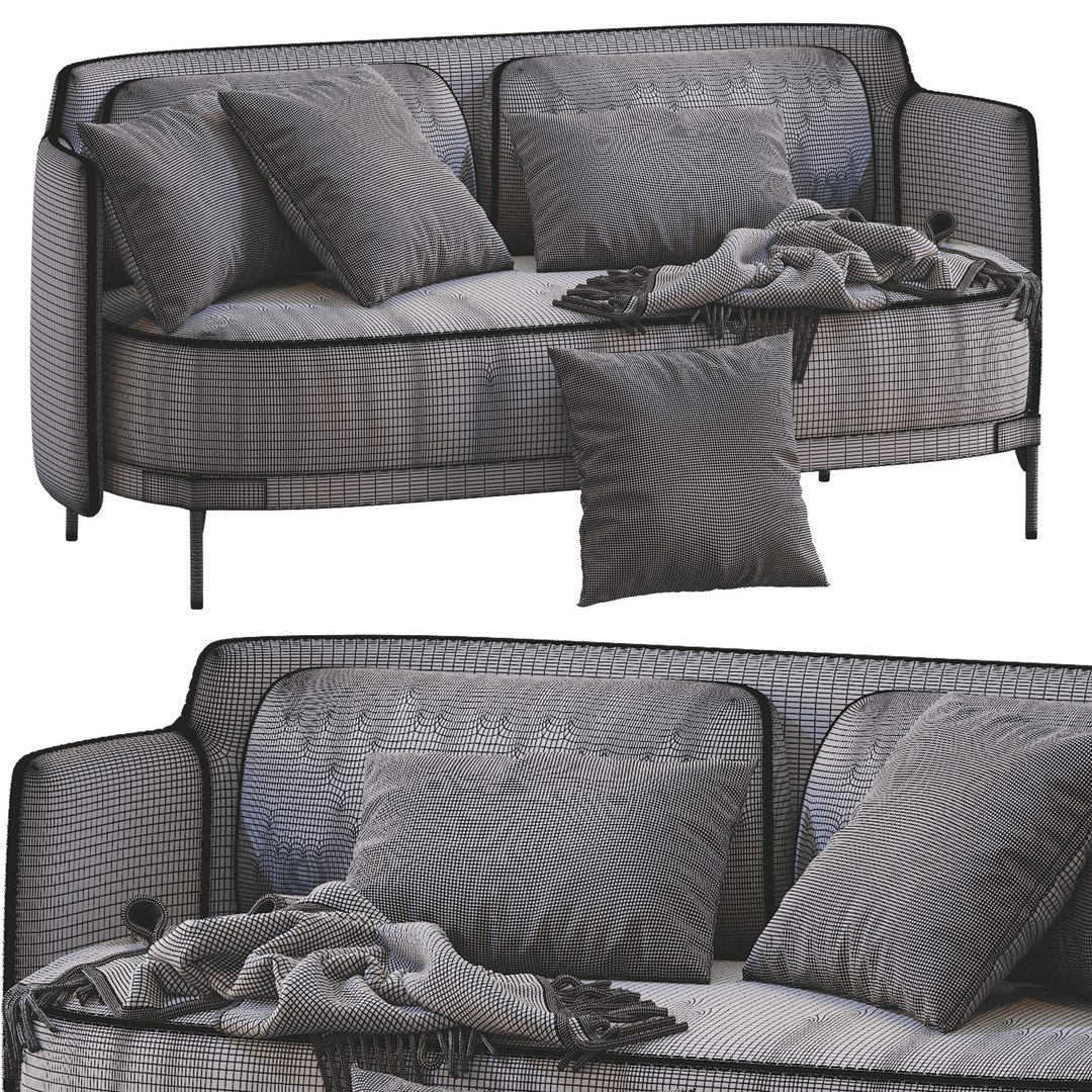 Minotti Tape Leather Sofa 3D model - TurboSquid 1750242