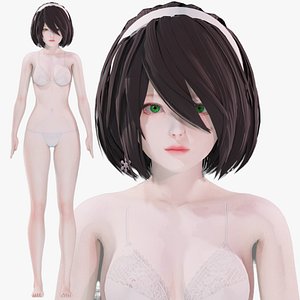 Lingerie clothes 0011 - Rigged -Unreal - Unity - Blender - Animated - Realistic Female Character model