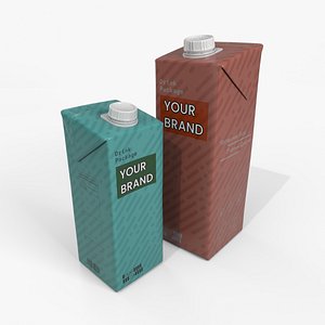 3D Beverage Carton Tilt-Edge Duo - Customizable Pack model