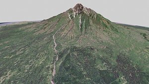 3D Mountain landscape Volcano Rishiri Japan