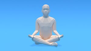 kid sitting yoga pose 3D model