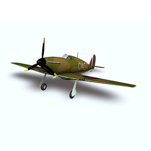 3d battle hurricane hawker landing model