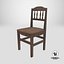 Vecchia sedia in legno 3 Low-poly PBR