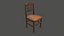 Vecchia sedia in legno 3 Low-poly PBR