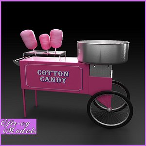 cotton candy cart 3d model
