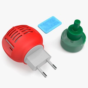 Mosquito Repellent Set Red Disassembled 3D model