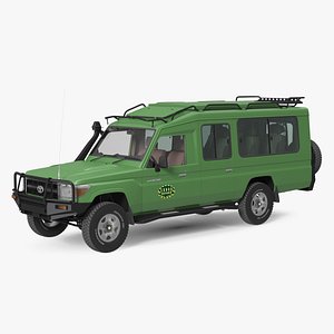 Toyota Land Cruiser Safari Green Clean Rigged model