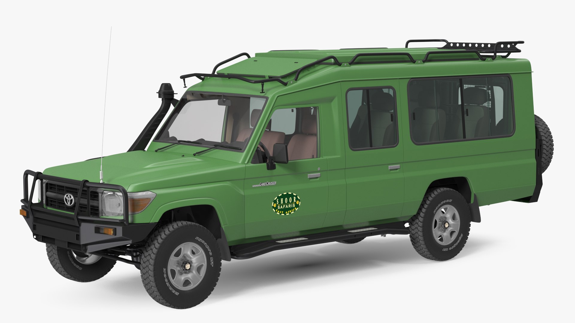 Toyota Land Cruiser Safari Green Clean Rigged 3D model preview