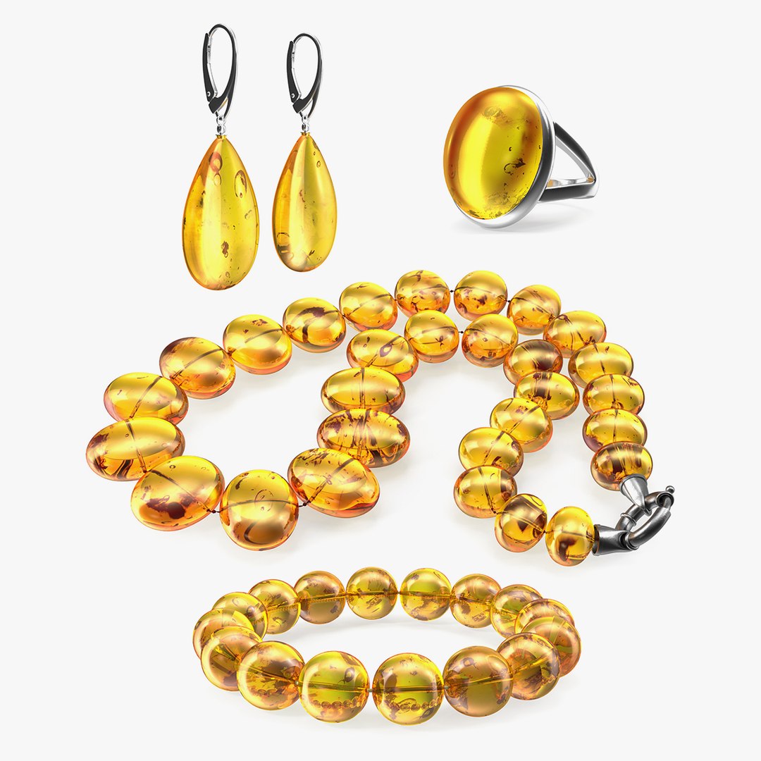 Amber Jewelry Collection 2 3D model preview