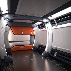 Sci Fi Futuristic Spaceship Corridor