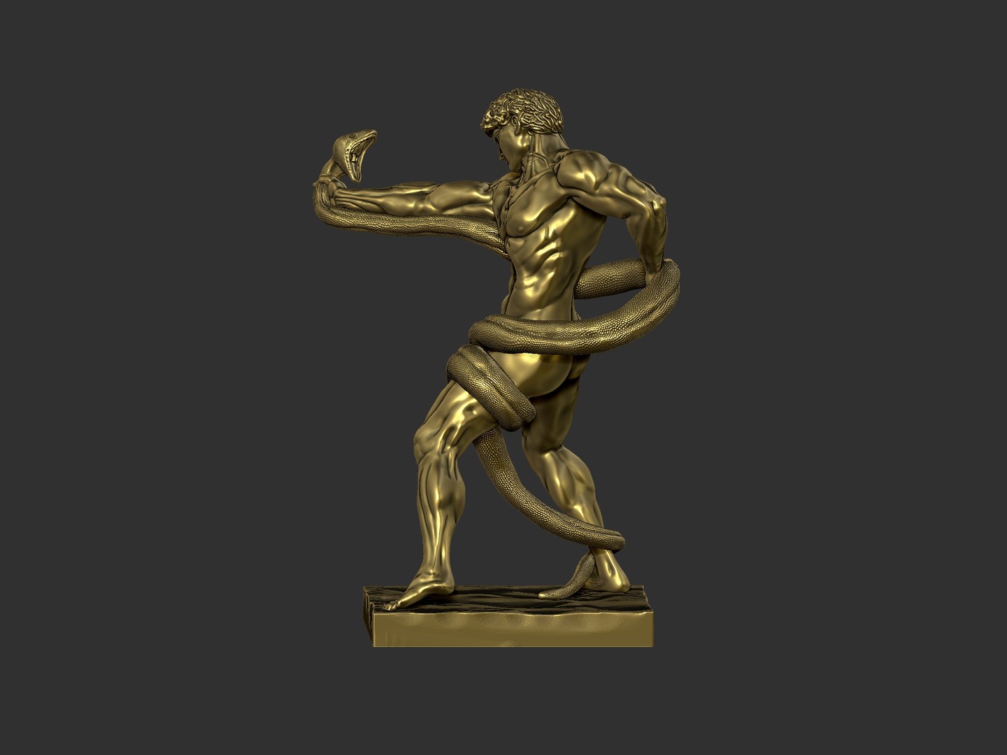 Apollo Fights With A Snake Sculpture 3D - TurboSquid 2243756