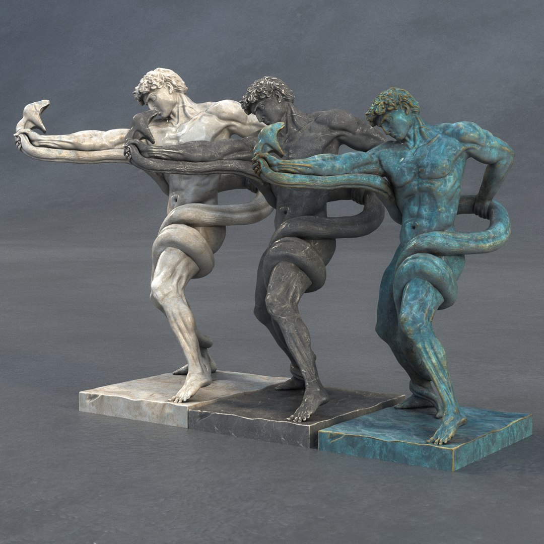 Apollo Fights With A Snake Sculpture 3D - TurboSquid 2243756