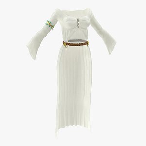 female medieval clothes 5 3d model