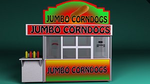 carnival corn dog booth 3d model