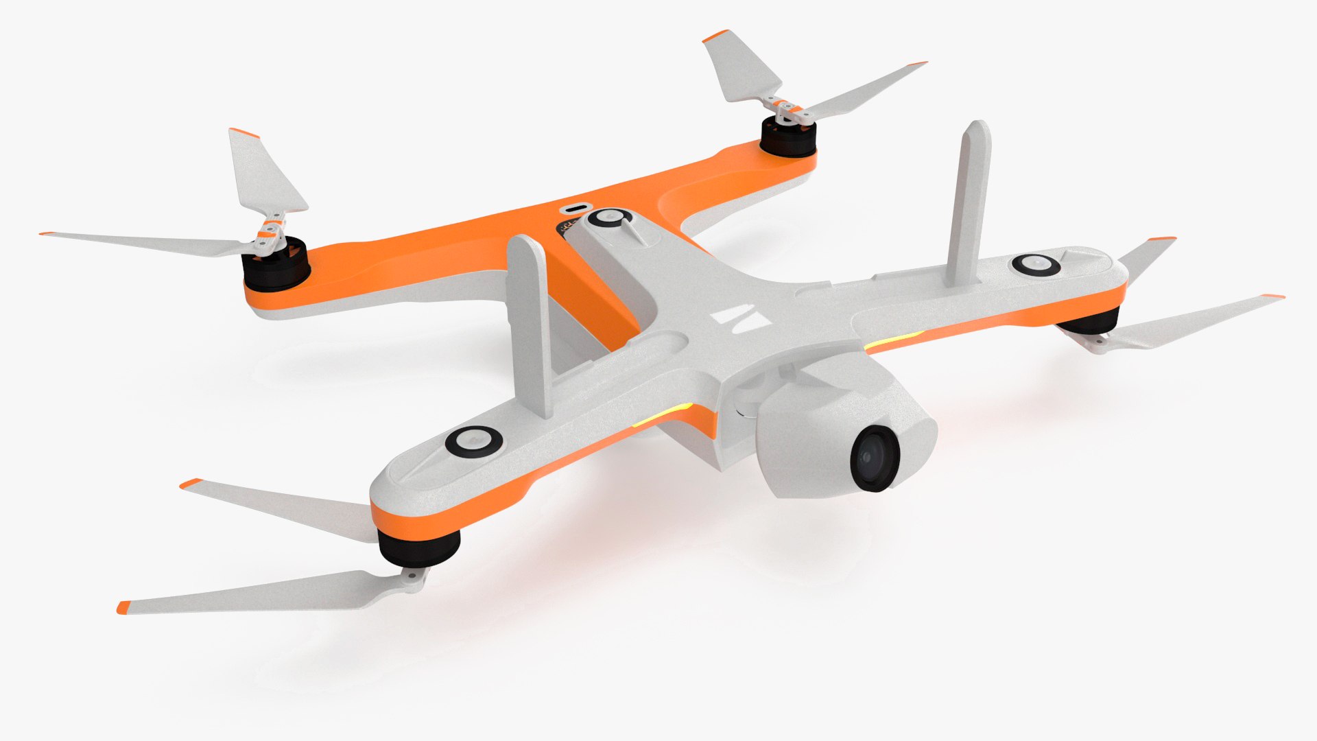 Professional Drone White On State Rigged 3D model preview