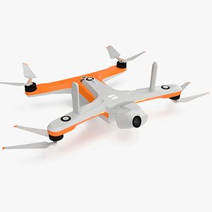 Professional Drone White On State Rigged 3D