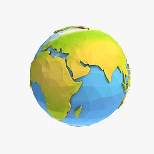Cartoon Low Poly Earth