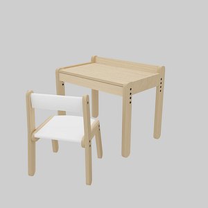 Kid Wooden Chair and Table