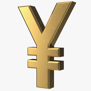3D japanese yen currency symbol